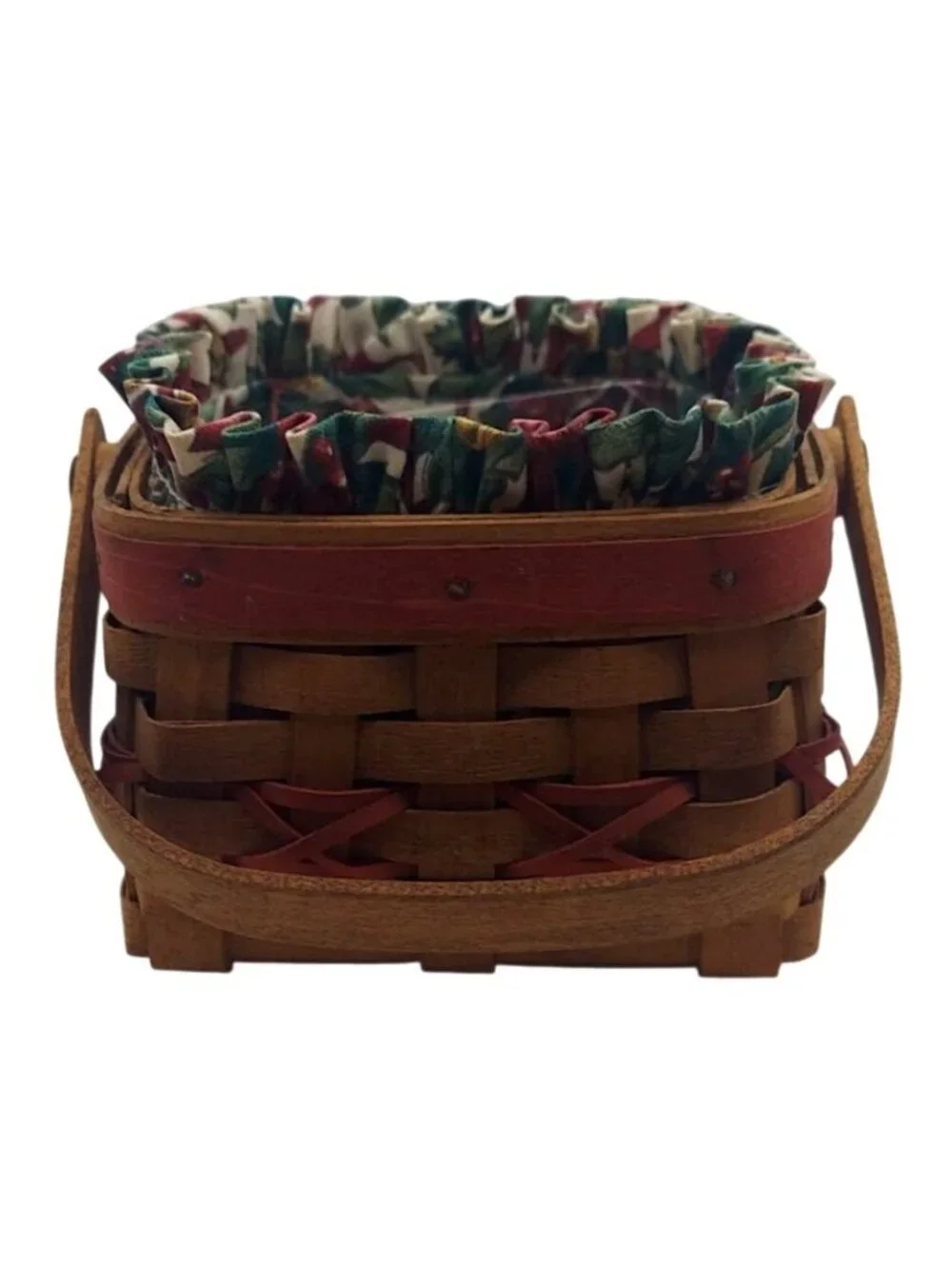 Longaberger 2000 Let It Snow Tree Trimming Basket Set Holly Liners & Protectors